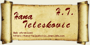 Hana Telesković vizit kartica